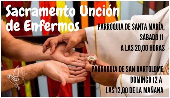 Aviso parroquial.
Sacramento unción de enfermos.