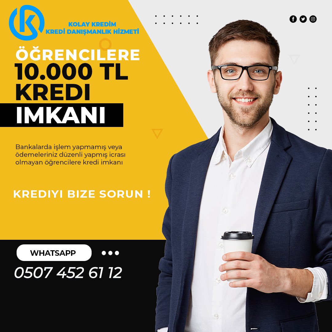 kolaykredim's tweet photo. Anlaşmalı Bankalarımızdan Öğrencilere 10.000 ₺ Kredi İmkanı Hemen Başvuru Yap
https://t.co/hIvo05aUyB https://t.co/kQqIJcEQ8Y