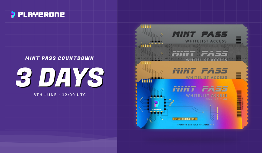 PlayerOneWorld's tweet photo. ⏰PlayerOne MintPass Countdown - 3 days to go⏰

Exactly 3 days time to the actual PlayerOne Mint. We are working at full capacity to provide a successful Mint for all candidates

Grab 1,000 $MG by tweeting this upcoming Mint on our official website: https://t.co/hY5lRwnhM0 https://t.co/oEhaTK7KyB
