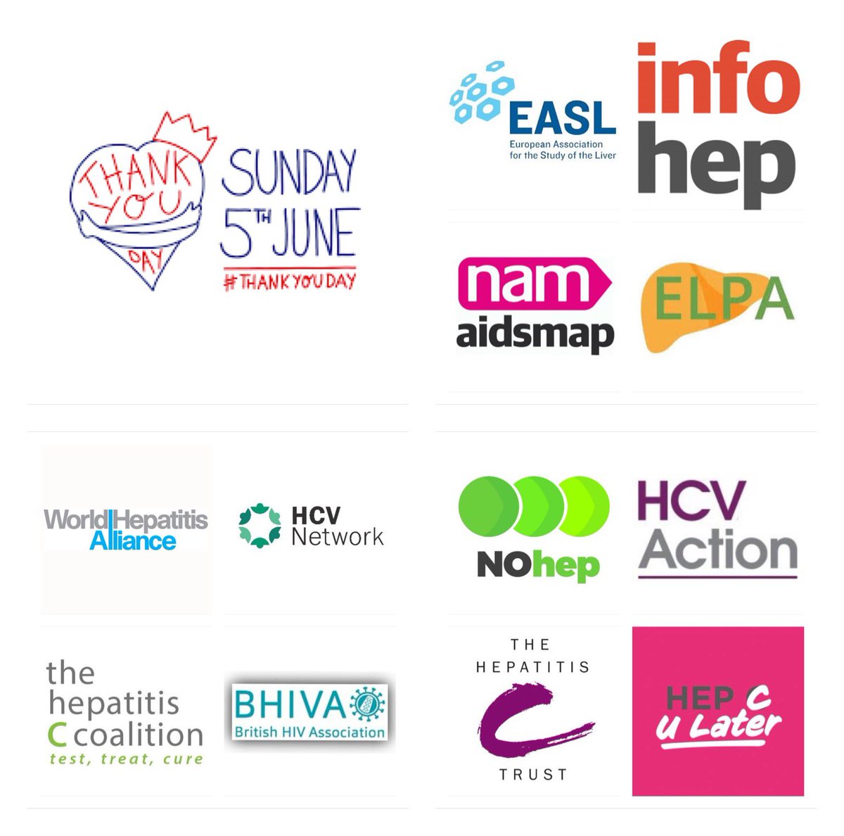 #ThankYouDay to all the #Hepatitis C  #charities, #clinicians, #policymakers & #volunteers for the fantastic work you do to ensure we eliminate #hepC by 2025
#HepCULater #LeaveNobodyBehind #TestTreatPrevent #HCV