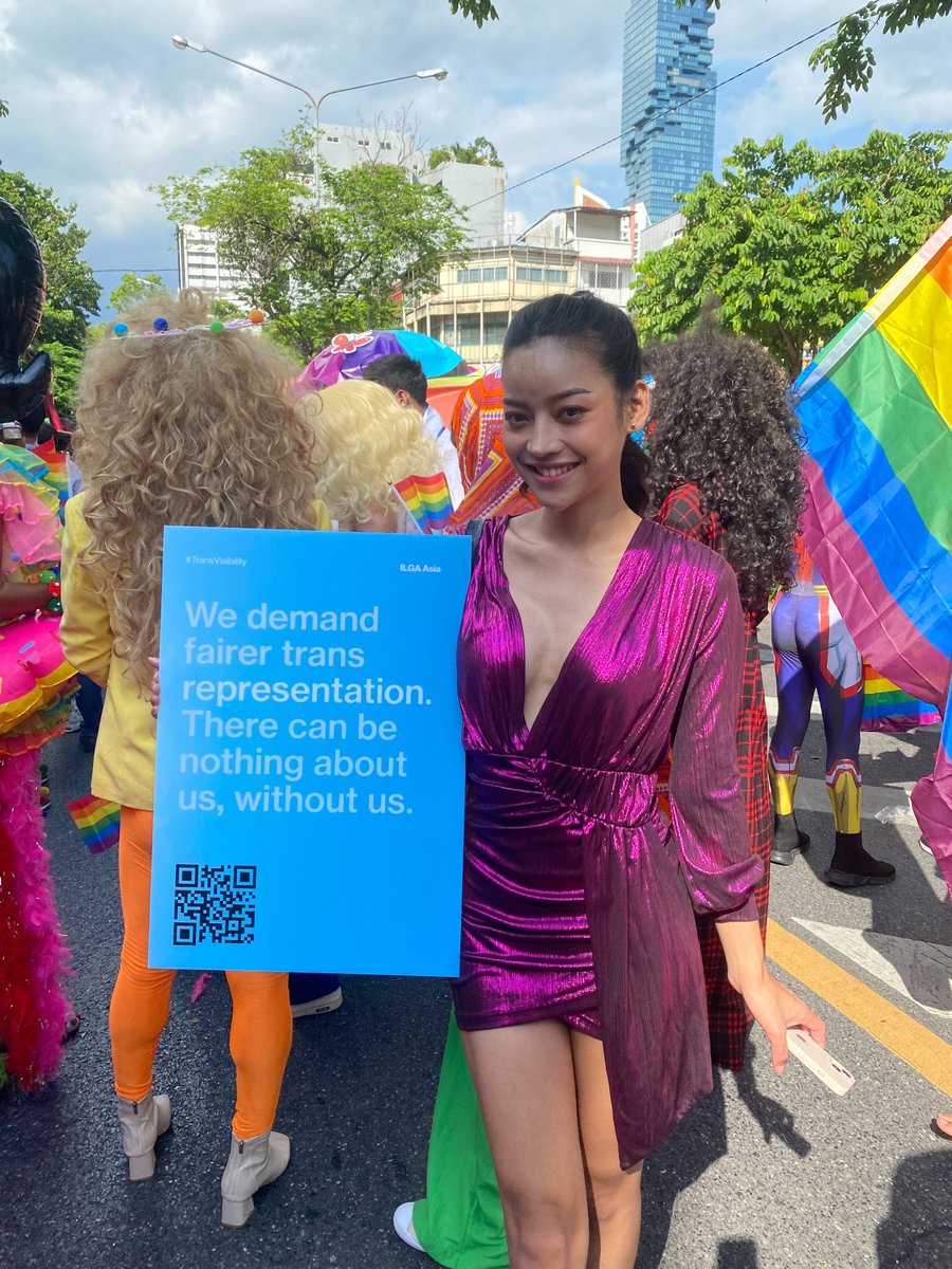 ILGAAsia's tweet photo. We called attention to the rights of trans people, sex workers and other people within the LGBTIQ+ community who are often silenced. 🌈#BKKPride2022 #Pride https://t.co/Q0SATPafmV