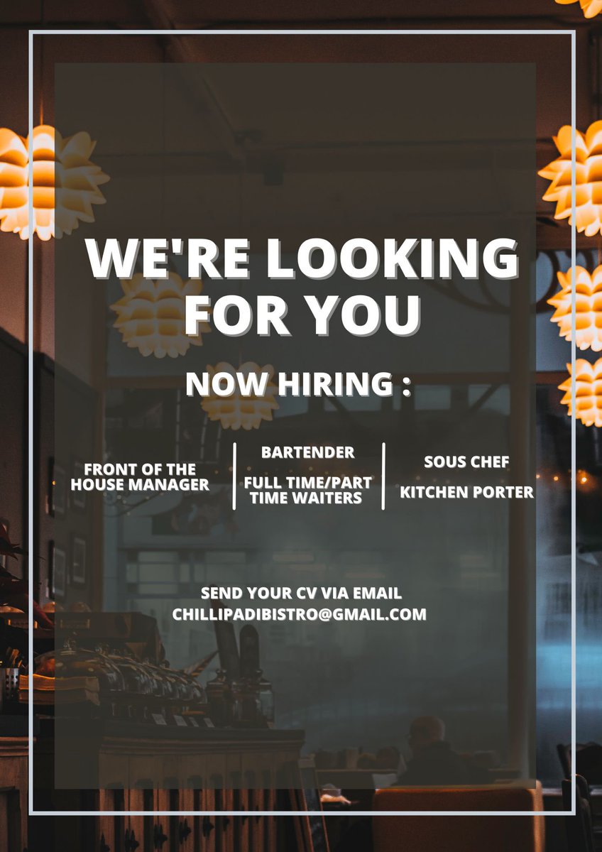 We are hiring now… Pls send us your cv…  thank you