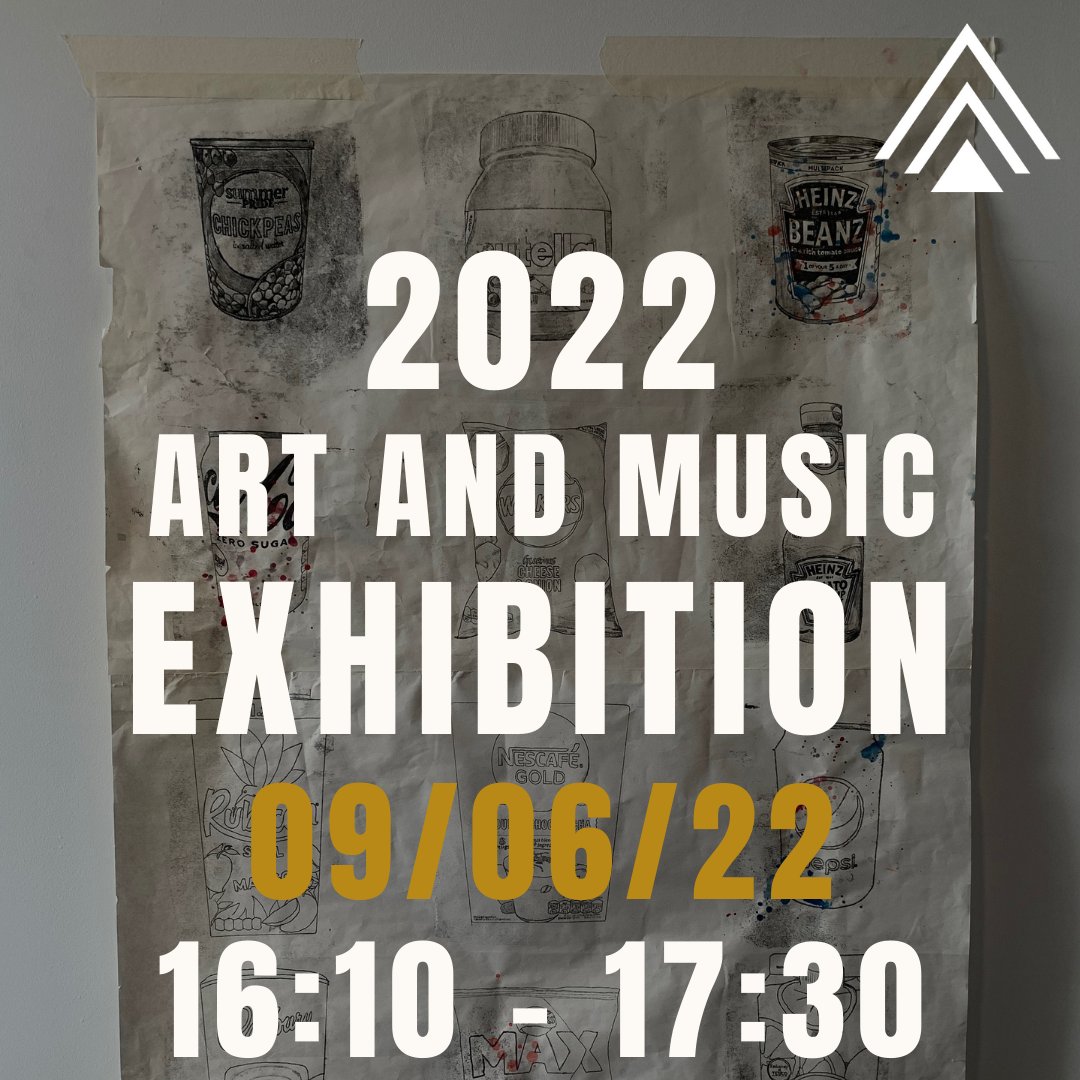 Join us on Thursday the 9th of June for our 2022 Art &amp; Music exhibition. From 16:10-17:30 in the visitors area there will be music from our A-level musicians and final outcomes from our YR 2 Art students, plus nibbles and drinks. See you there!