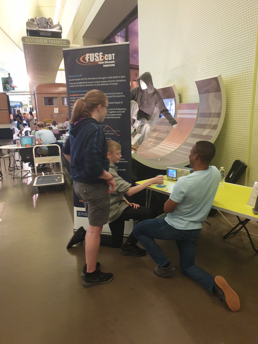 FUSE CDT: Future Ultrasonic Engineering (@fusecdt) on Twitter photo All set up and ready to go <a href="/GlasgowSciFest/">Glasgow Science Festival</a> come by <a href="/riversidemuseum/">Riverside Museum</a> 12 - 4pm today, tomorrow and Tues and find out everyday uses of ultrasound with our fantastic PhD team! All set up and ready to go <a href="/GlasgowSciFest/">Glasgow Science Festival</a> come by <a href="/riversidemuseum/">Riverside Museum</a> 12 - 4pm today, tomorrow and Tues and find out everyday uses of ultrasound with our fantastic PhD team!