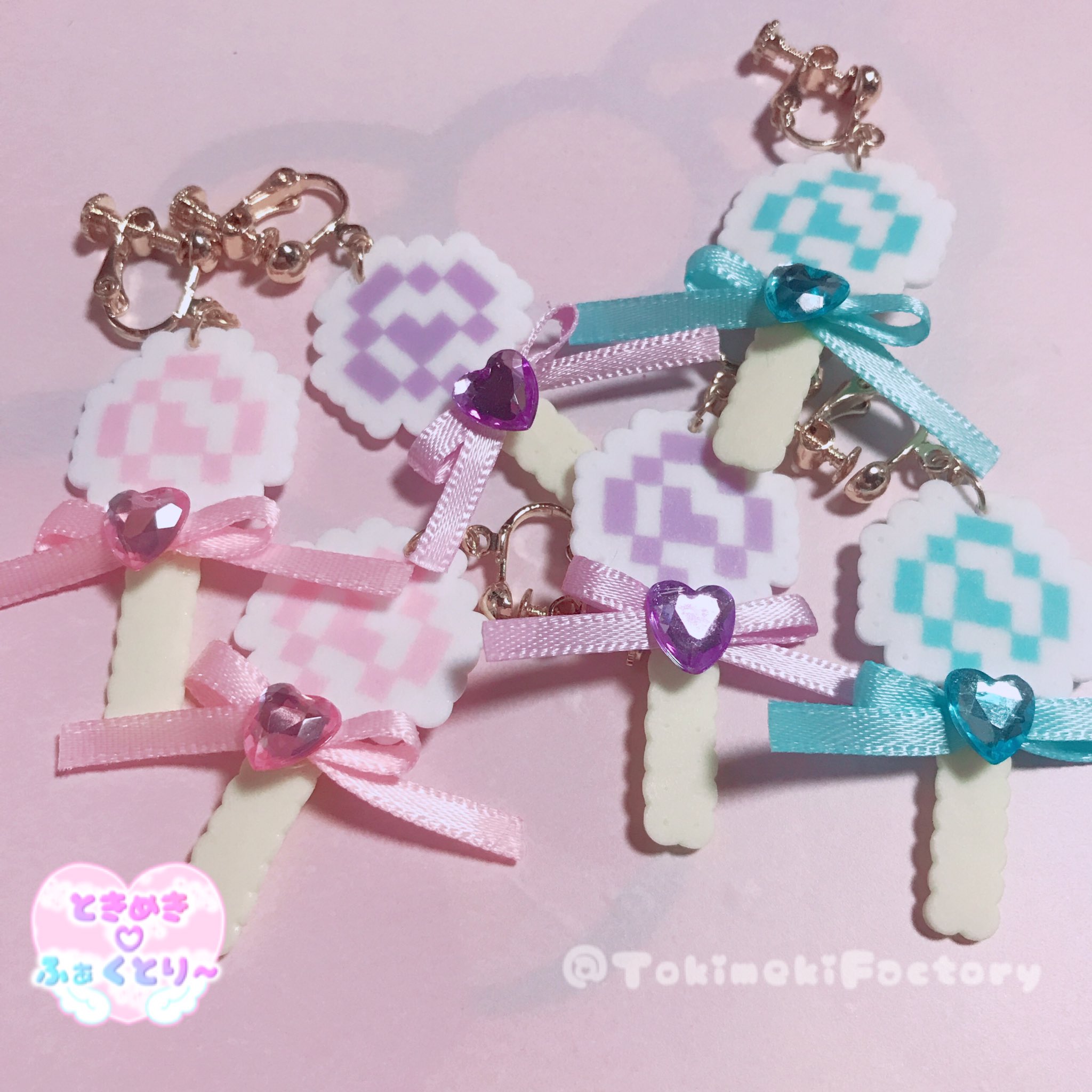 ときめき ふぁくとり アイロンビーズアクセサリー ペロペロキャンディイヤリング ハンドメイド ゆめかわいい アイロンビーズ 原宿 T Co Emhxu2qs7g Twitter