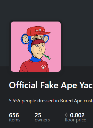 Fake Ape Yacht Club tweet media