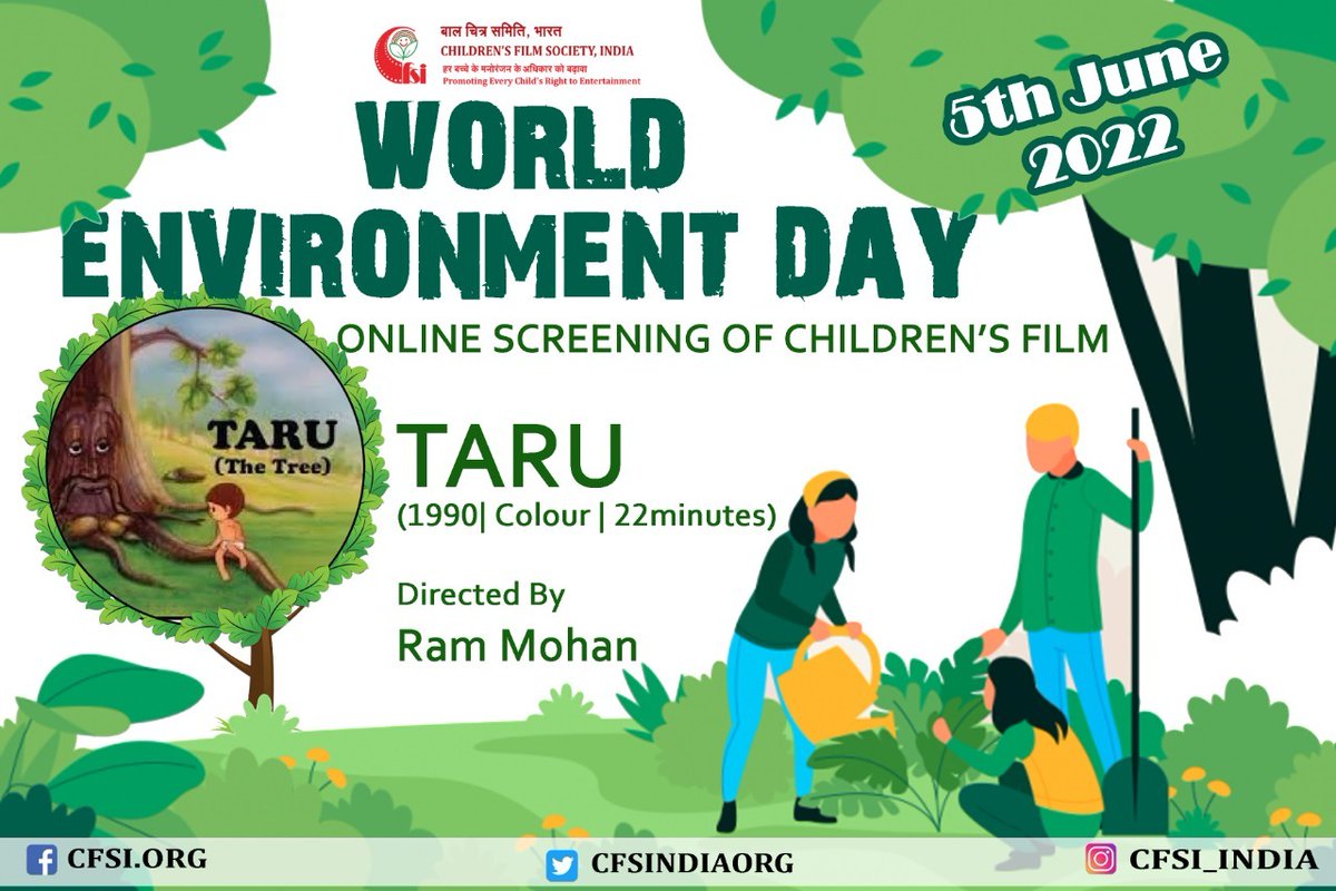 CFSINDIAORG's tweet photo. We have #OnlyOneEarth. Let's take care of it. 

On #WorldEnvironmentDay, #CFSI screened #animationfilm TARU directed by #RamMohan a renowned animator, to encourage children to take care of the environment.
 
@MIB_India @ianuragthakur @Anurag_Office @office_murugan @moefcc @UNEP https://t.co/1D2L154mXA