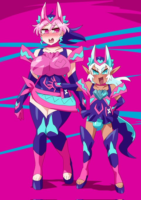 アルティメットキュアリバイス。ギフ・マムの細胞を取り入れた最強形態。これまでとは桁違いの戦闘能力を秘める。スタンプを合体させ二人の遺伝子を持つ分身を産み出すといったことも可能。 #キュアライダー #ライダー少女 