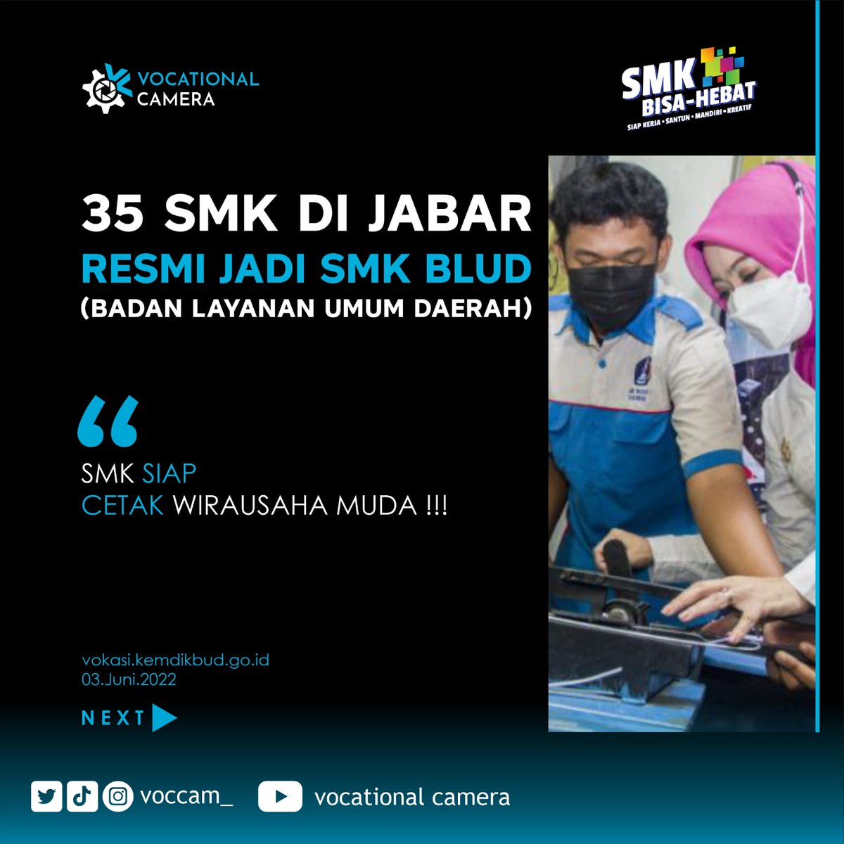 voccam_'s tweet photo. Hai #SobatVokasi
Pernah mendengar istilah SMK BLUD (Badan Layanan Umum Daerah)? Bagaimana penerapannya? Yuk temukan jawaban selengkapnya di postingan kami! Baca sampai habis ya! https://t.co/P0cwwDxLII