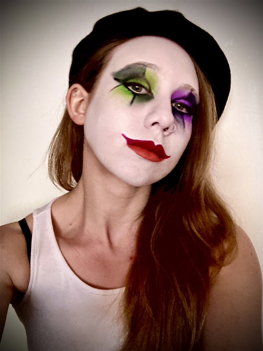 RodeaxRodeo's tweet photo. Trying out a new look! 🤡 

Make-up test for an upcoming shoot… Captain Spalding is quaking!

#clown #mime #makeup #facepaint #greasepaint #model #creative #photography #joker #spooky #halloween #scaryclown #pennywise #captainspalding https://t.co/oRx74TY8BM