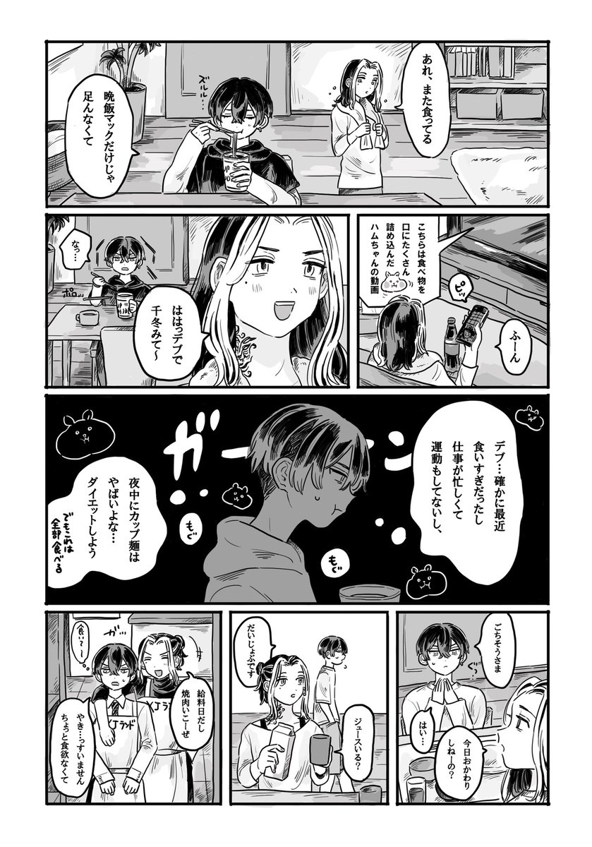 🐯❄️とダイエットの漫画 