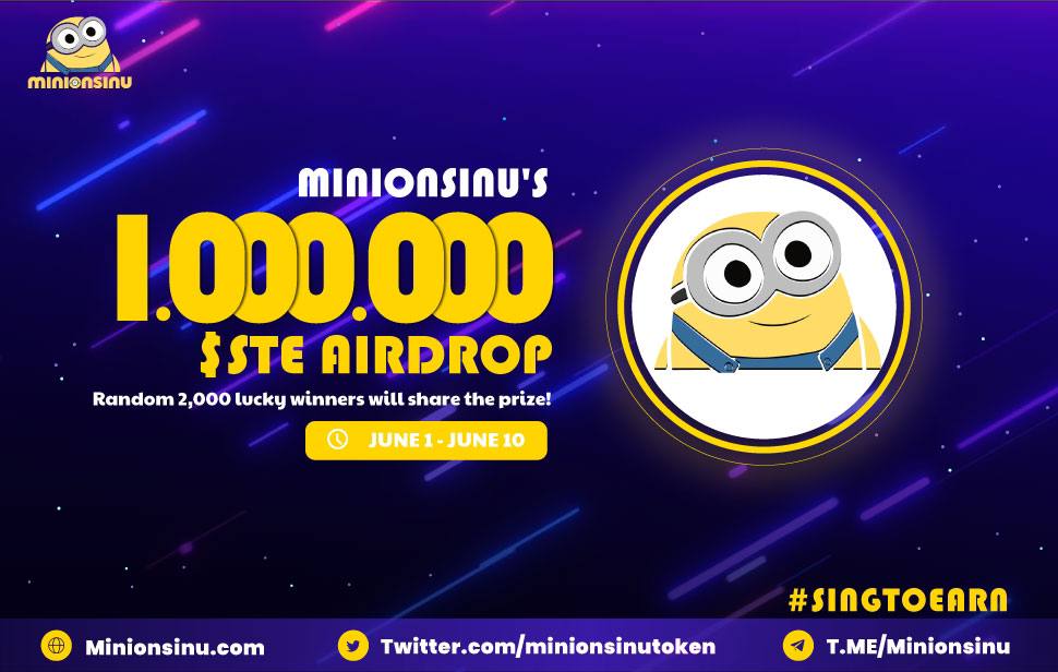 AirdropKingNews's tweet photo. New Airdrop: Minionsinu Airdrop
Reward: 200,000 $STE Tokens
Distribution date: 08 Aug, 2022

🔗Airdrop Link: https://t.co/OD52Y211wb

- Complete all tasks of the airdrop
- Submit your BSC wallet address
- For 2,000 Lucky participants

- Per valid referrals get 50,000 $STE tokens https://t.co/ioN0MQnVeA