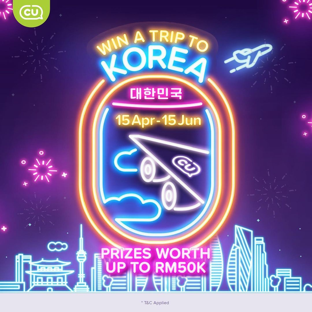 msiakpopfans's tweet photo. [CONTEST] WIN A TRIP TO KOREA! ✈️✈️✈️

@CU_Malaysia is giving away a pair of tickets to Korea 🇰🇷, Samsung gadgets 📱 and home appliances worth up to RM50,000 💰 in conjunction of their first anniversary celebration! 🎂

#NicetoCU #CUMalaysia https://t.co/iIb0eQnttl