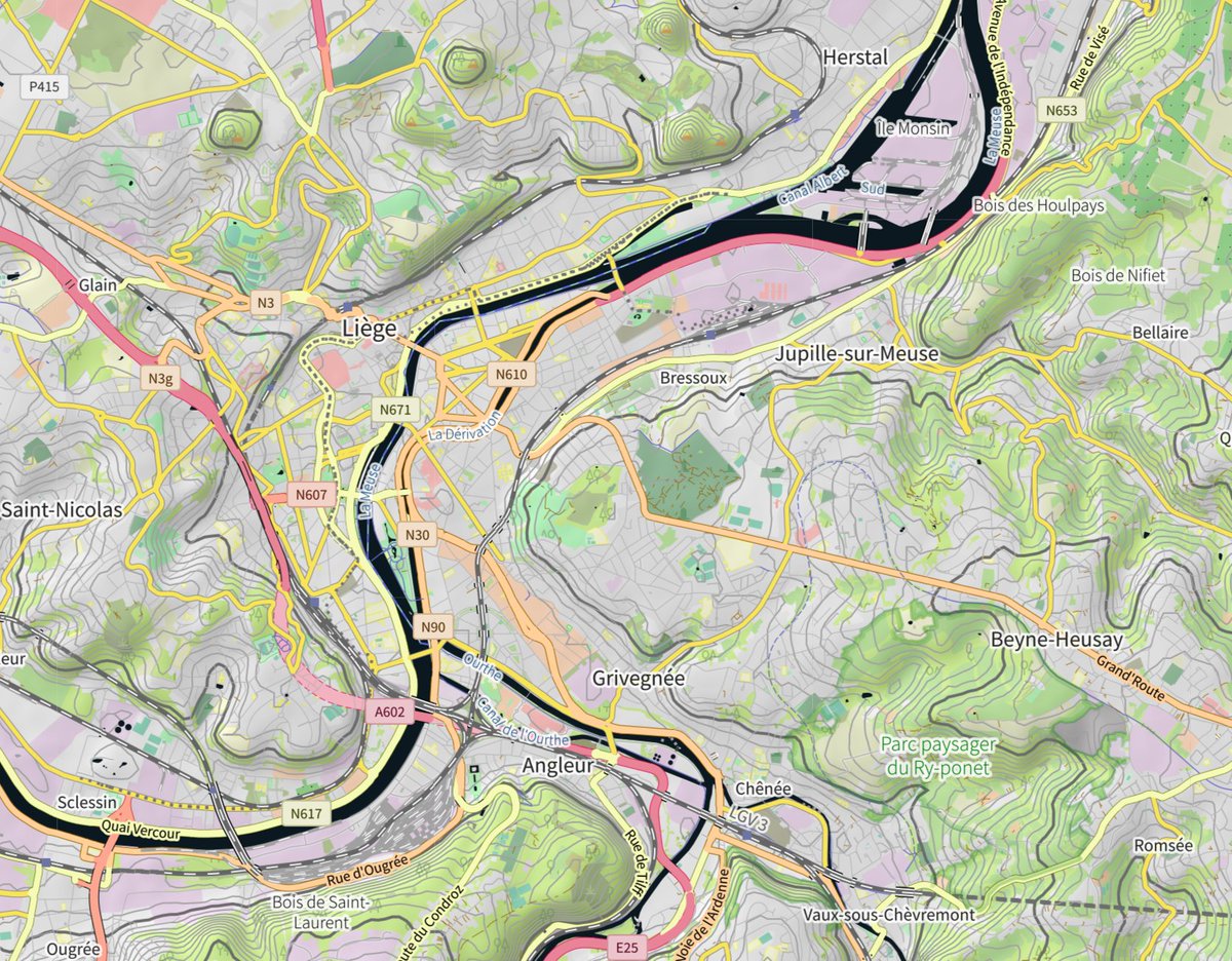 tracestrack's tweet photo. #mapstyle We are working on a map style that combines osm-carto and OpenTopoMap. It looks pretty good. https://t.co/ZSgAnFjcyM