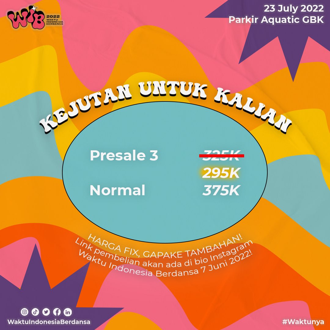 Kali ini Orang Dalem mau ngasih apresiasi ke seluruh Teman Berdansa dengan adanya potongan khusus buat kalian untuk presale 3, jadi jangan sampe kehabisan apa lagi gak beli yaa!

<a href="/tulusm/">Tulus</a> 
<a href="/rizky_febian/">Rizky Febian</a> 
@ardhitoprmn 
<a href="/Vierratale/">VIERRATALE</a> 
<a href="/feelkoplo/">A Culture A6</a> 

#Waktunya
#WaktuIndonesiaBerdansa