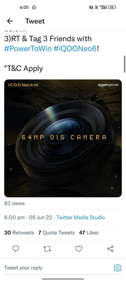 drKeyurMaru's tweet photo. #ContestAlert 
#iQOONeo6.
 #PowerToWin
 #iQOONeo6! https://t.co/8fjBT5juoU