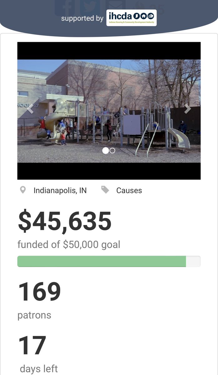 We are less than $5,000 away from our goal in our CreatINg Places campaign!!!! 
Can you help us get there!? ipsfund.org/honorhannah @IHCDA <a href="/GWJulian57/">George W. Julian School 57</a> <a href="/IPSSchools/">IPS</a> #honorhannah #hoosiertwitter #irvington #indy #supportneighborhoodschools