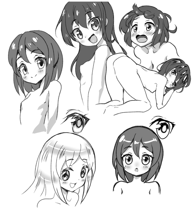 最近の練習描き グレースケール 