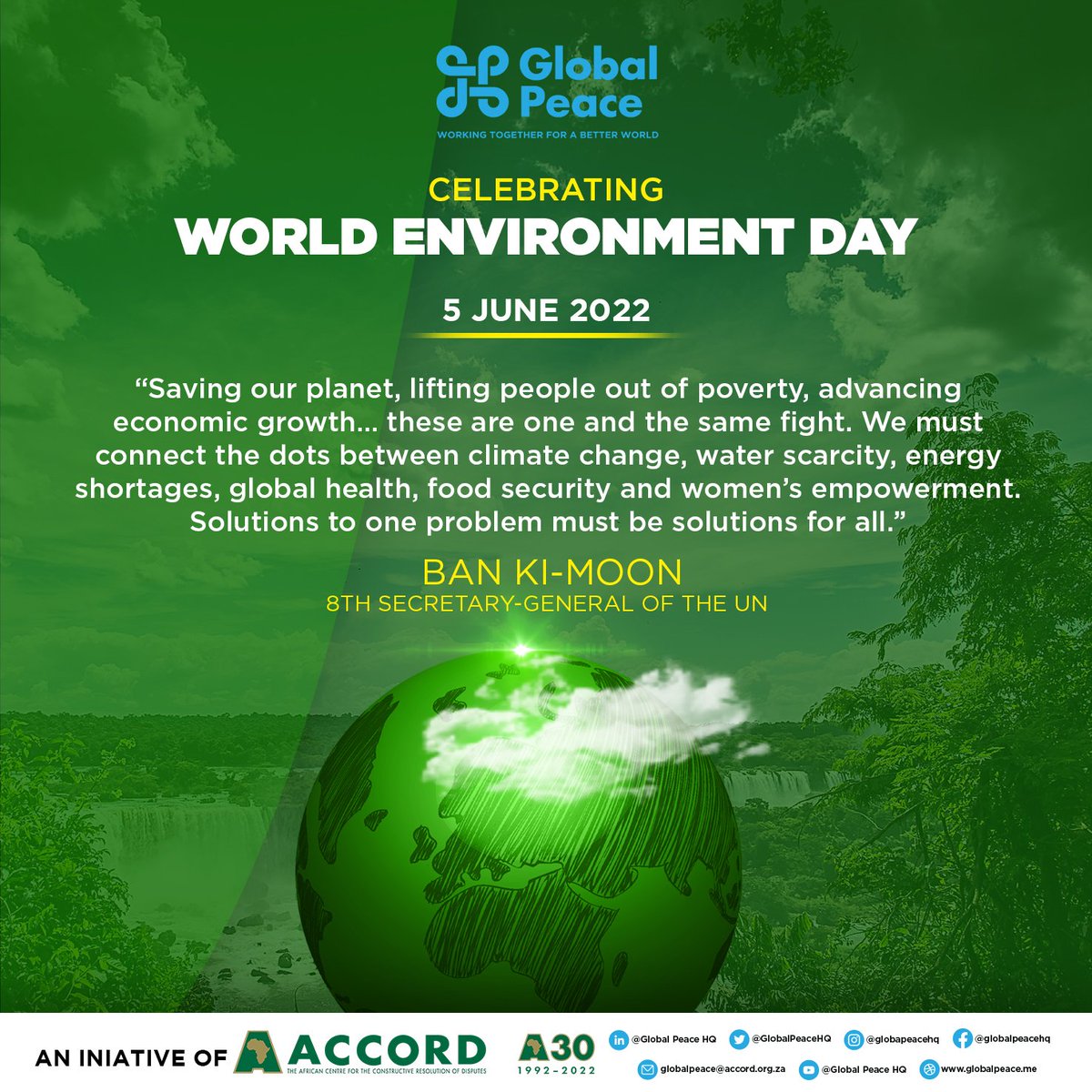GlobalPeaceHQ's tweet photo. Happy World Environment Day to all mankind. It is an urgent need to save, protect and restore our planetary! 
#worldenvironmentday #worldenvironmentday2020 #worldbiodiversityday2022 #worldenvironmentday2021 #worldenvironmental @unep @unclimatechange @bankimooncentre https://t.co/7BoIbiMgTk