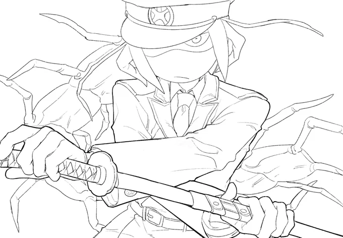 珍しく線画が残ってるんですが、塗り絵として置いておきます!
なんか気が向いたら使ってください! 