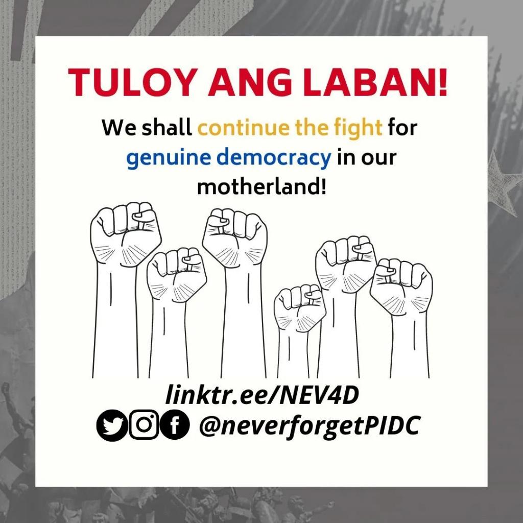 🇵🇭 NEVER FORGET CONTINGENT STATEMENT 🇵🇭

Read the full statement here: instagram.com/p/Cea99HPumzT/…

#RejectMarcosDuterte
#LabanPIDC