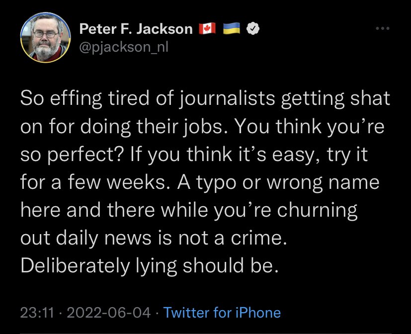 KellysBrook's tweet photo. This guy… is threatening people with… a job? In.. journalism? In… Newfoundland? Yeah, okay, we’ll take your job https://t.co/9lH73ZKJR1