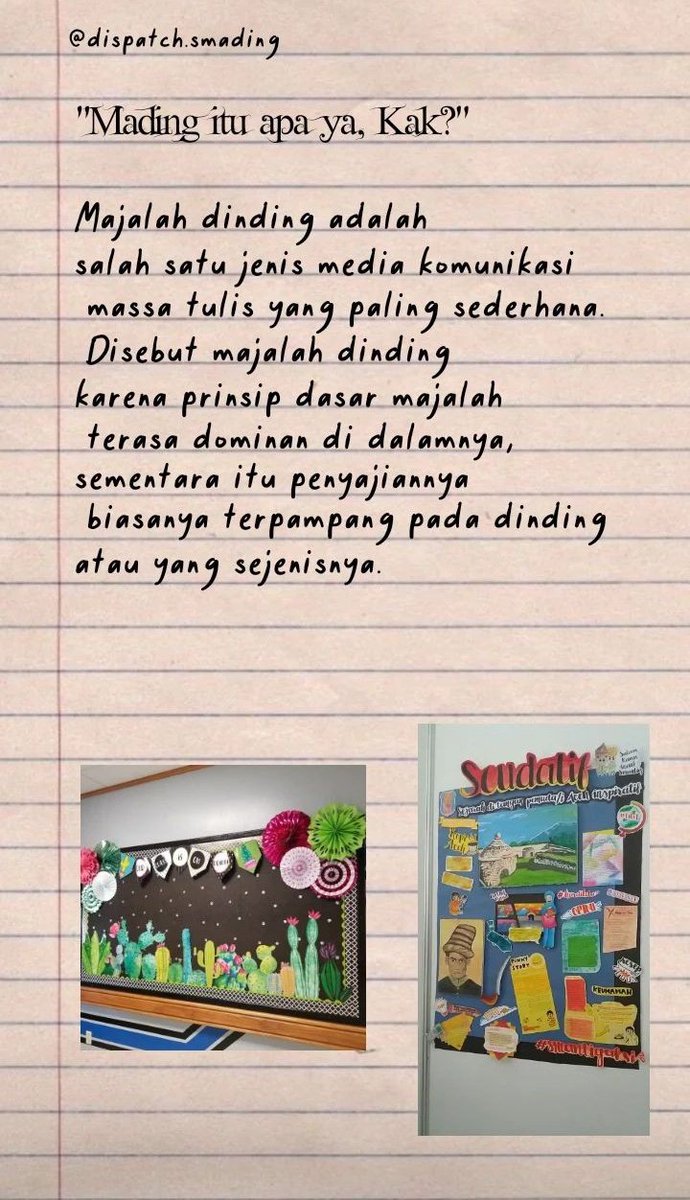 dispatchsmading's tweet photo. ⤷‧₊˚ :: Seputar Mading! 
"Mading itu apa, sih?" 

@/dispatch.smading on insta! https://t.co/AzTxko1OaD
