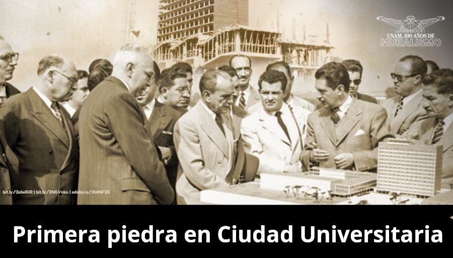 UNAM_MX's tweet photo. ¿Cuál es tu rincón favorito de #CU? #UnDíaComoHoy de 1950 se colocó la primera piedra de Ciudad Universitaria, en el edificio actualmente conocido como Torre II de Humanidades. ¡#GOYA! > https://t.co/mrCNjSudPQ
#UNAM100AñosDeMuralismo https://t.co/BxMAMMyGoi