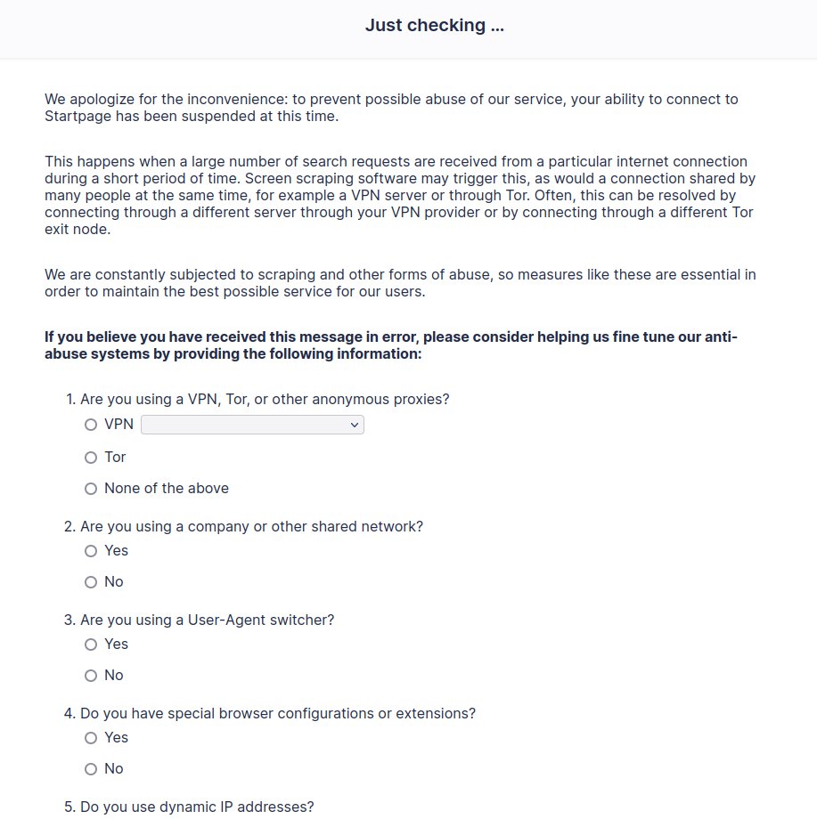 usenetnerd's tweet image. @startpage What is this crap? Not using Tor or a VPN. I think you just don&apos;t like the #librewolf (Firefox-based) browser on Arch Linux.