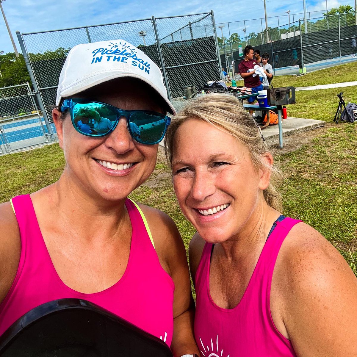 LauraGainor's tweet photo. When you get to spend your Saturday playing in a #pickleball tournament with friends! Beautiful & hot day for some @pickleballinSun. #visitsta #pickleballinthesun https://t.co/60Q7BdROqi