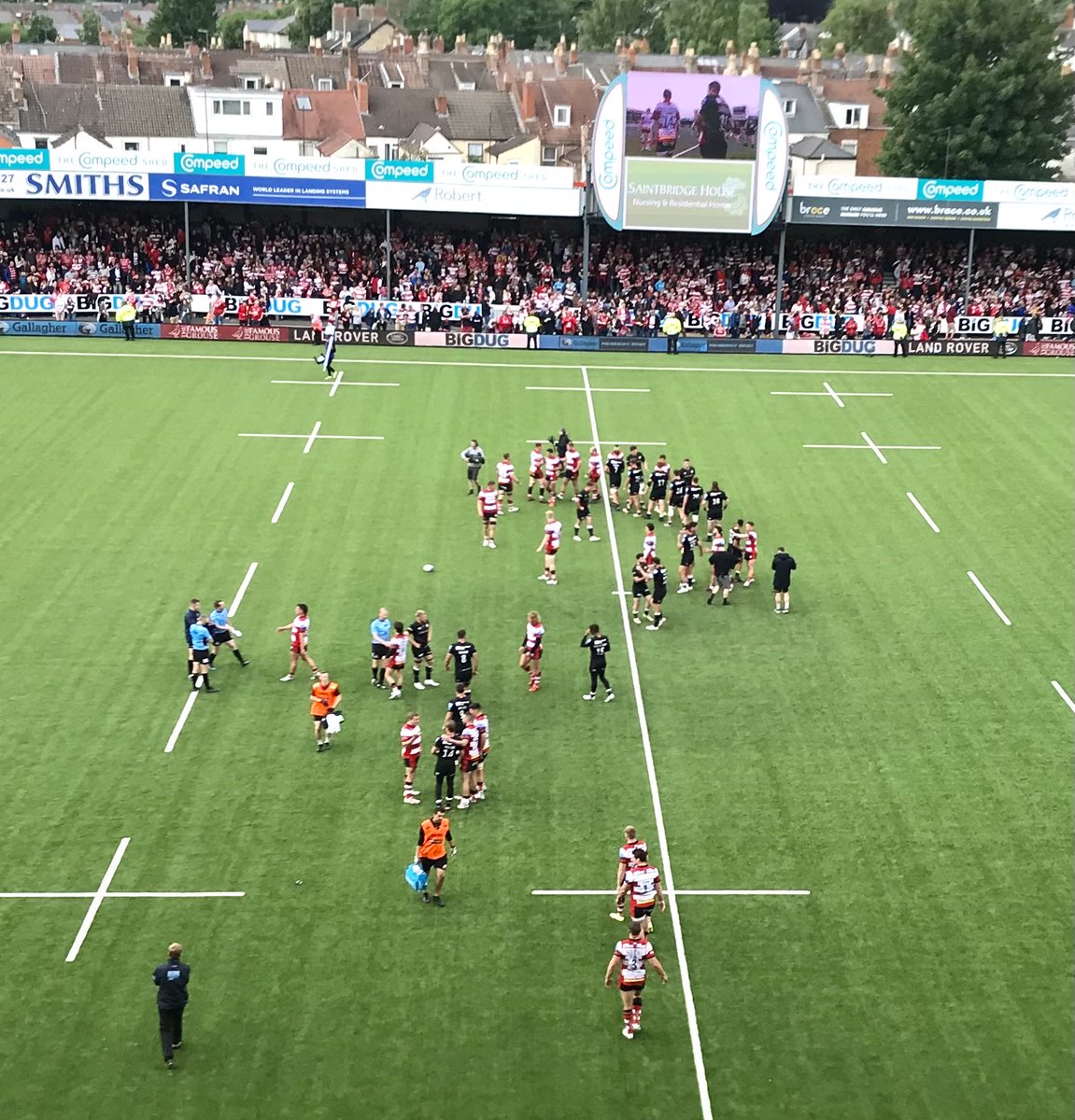 andywyman's tweet photo. #Premrugby However you want to analyse it - it was a great day at #Kingsholm .8 tries , #premdouble over Saracens. Excited for next year @gloucesterrugby https://t.co/aJqSrQpfkK