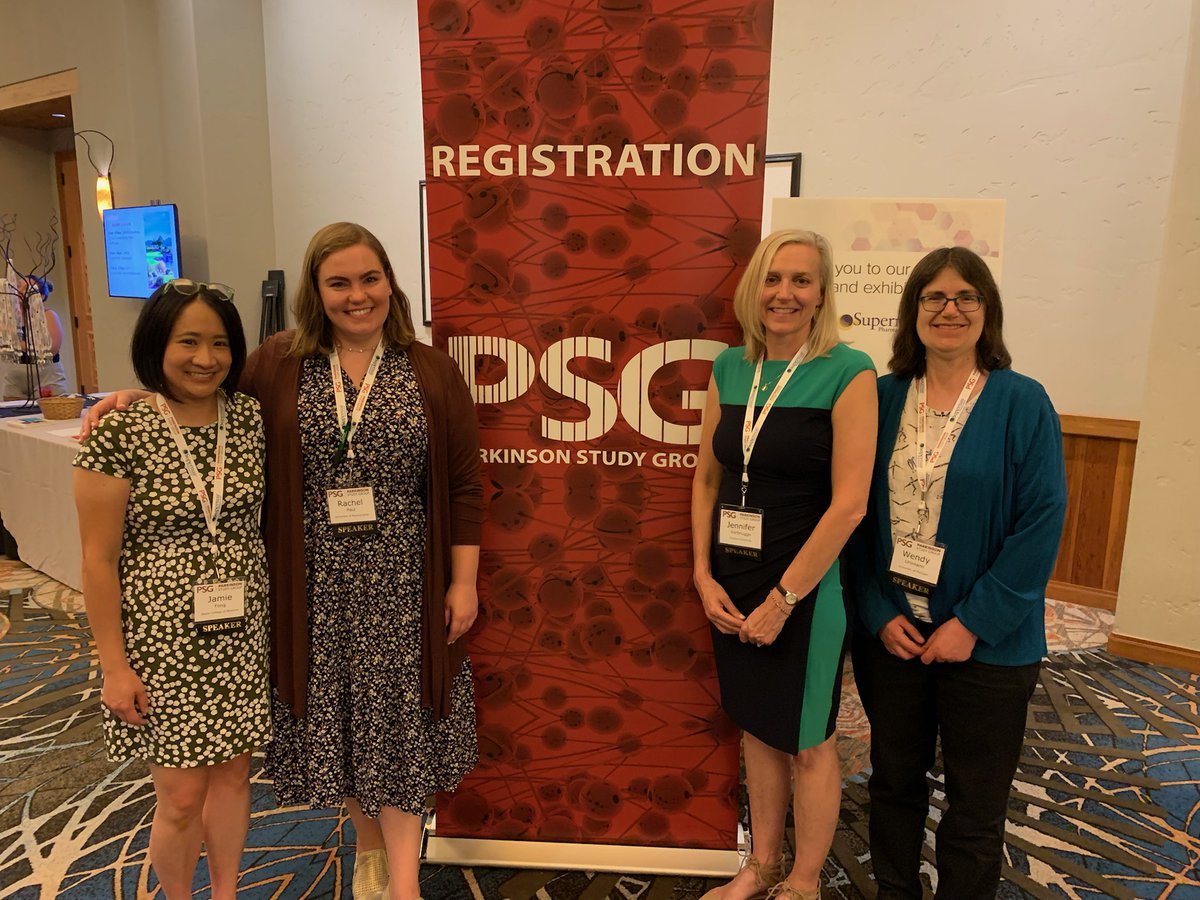 jamiecfong's tweet photo. Honored to have presented at #Parkinson Study Group with fellow GCs Rachel Paul, Jennifer Verbrugge, Wendy Uhlmann! Can't wait for our next collaboration! @ParkinsonDotOrg #GCchat https://t.co/mw9JNXNHVN