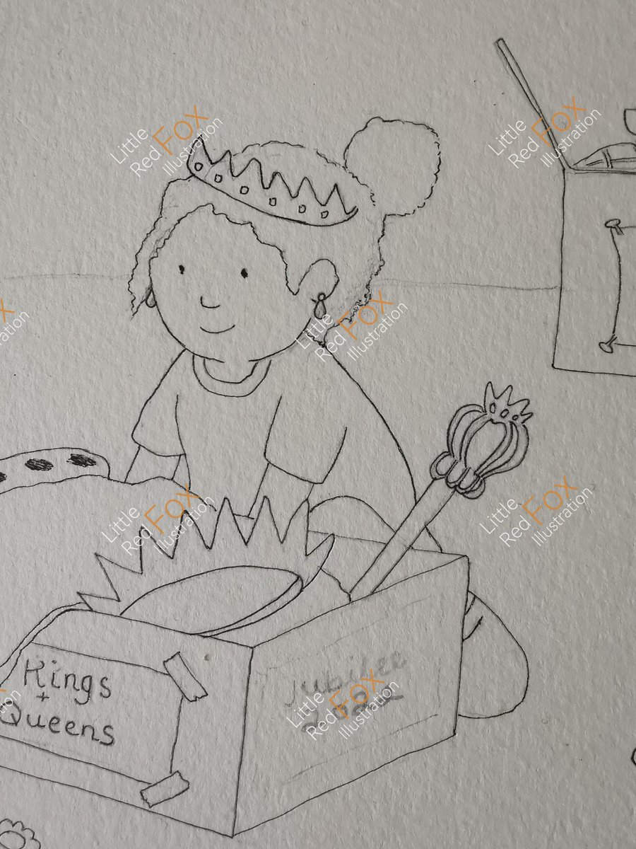 LRFIllustration's tweet photo. 🇬🇧Platinum Jubilee 2022 🇬🇧 
I've been trying to work on this cute little piece all May but having suffering bad migraines all month, I never got to paint it. I'll be painting it for the next couple of days. I'll show you once it's finished 😊 #PlatinumJubilee #artoftheday https://t.co/5VmaU7BXFh