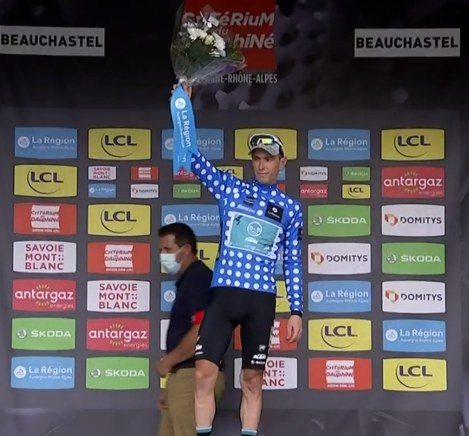 JPHHenneton's tweet image. #cyclisme 🚴‍♂️  Critérium du Dauphiné 🇫🇷    1re étape

Pierre #Rolland aux pois

#Dauphiné #Vélo