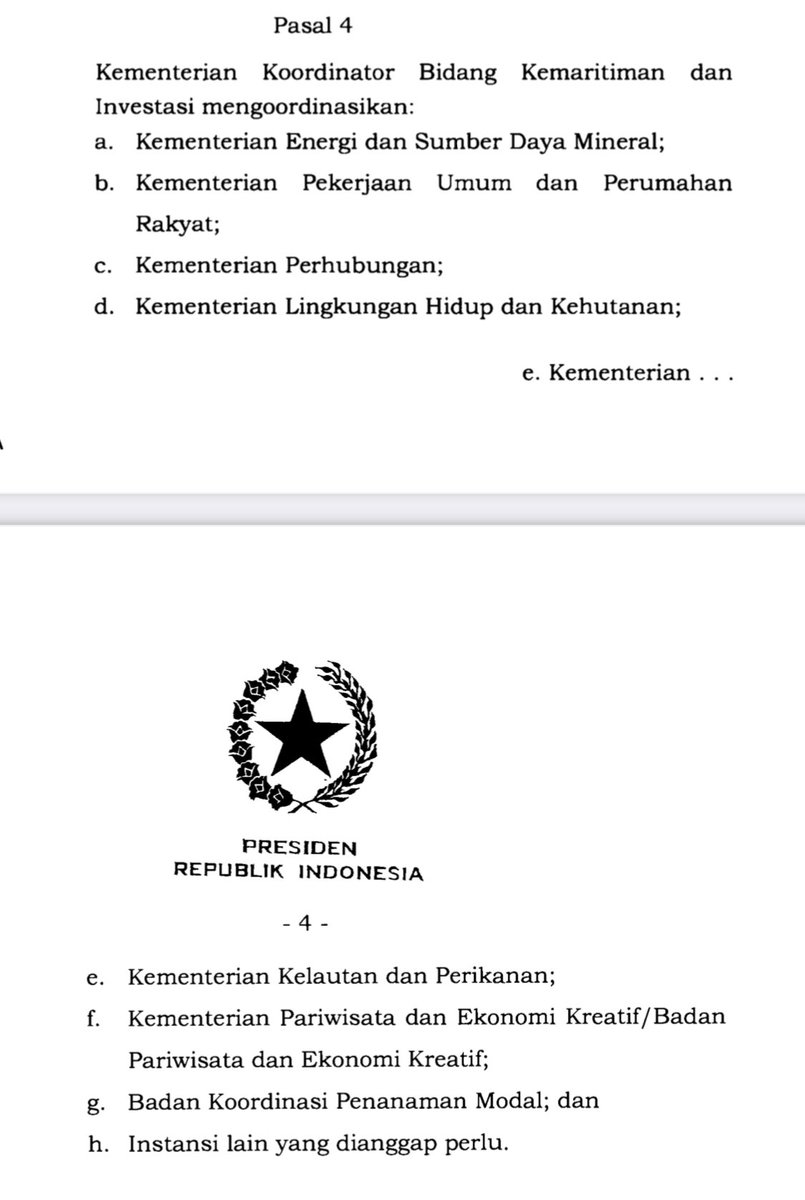 Menurut gue, Pak Luhut sering dituduh “menteri segala macam” karena banyak yg ngira Menko Marves cuma ngurus “maritim” dan “investasi”.

Ini dari Perpres tahun 2019 soal bidang2 yg dikoordinasikan Menko Marves, termasuk soal pariwisata.
