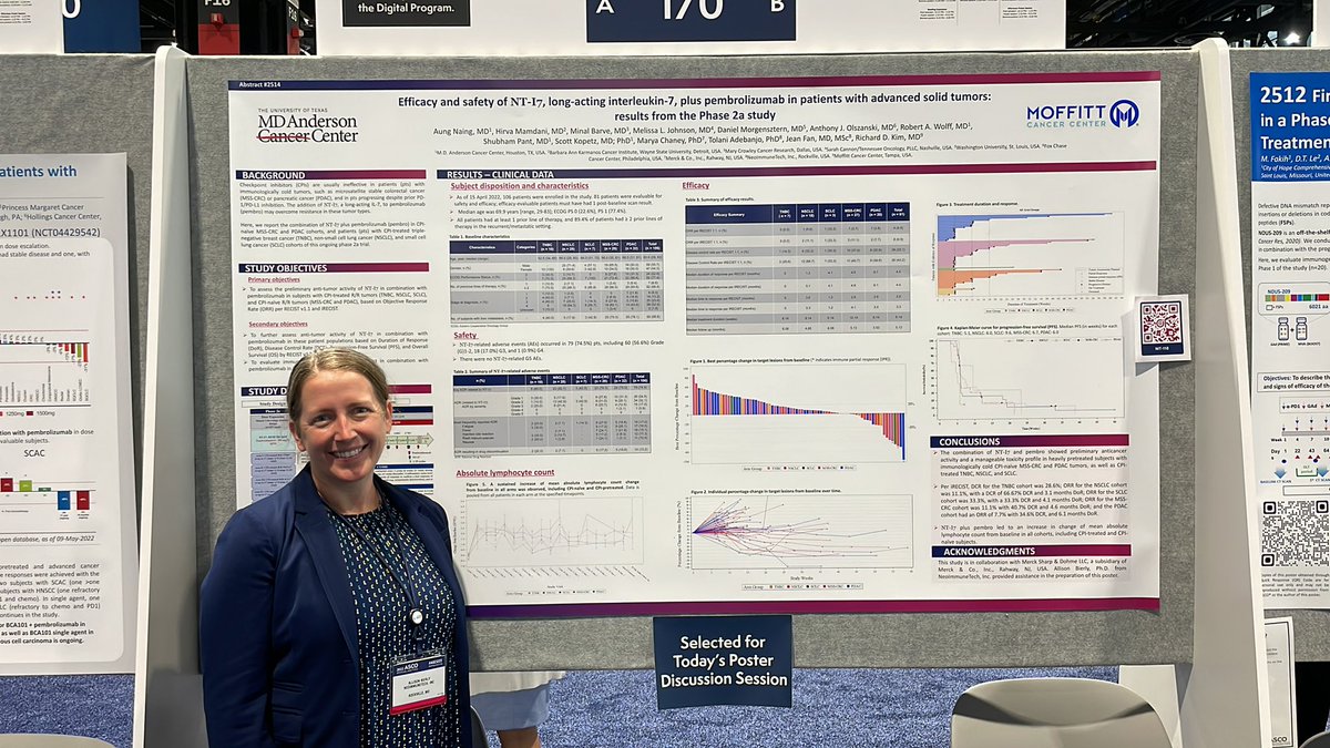 @NeoImmuneTech poster 170/ poster discussion NT-I7 with pembro in solid tumors, interesting activity including PDAC @ASCO @HirvaMamdani @MLJohnsonMD2 @ANaingMD #ASCOFeaturedVoices