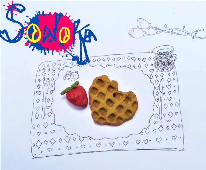Goffre y fresa.

#waffles #coldporcelainclay #accesories #accesorios #kawaii #handmade