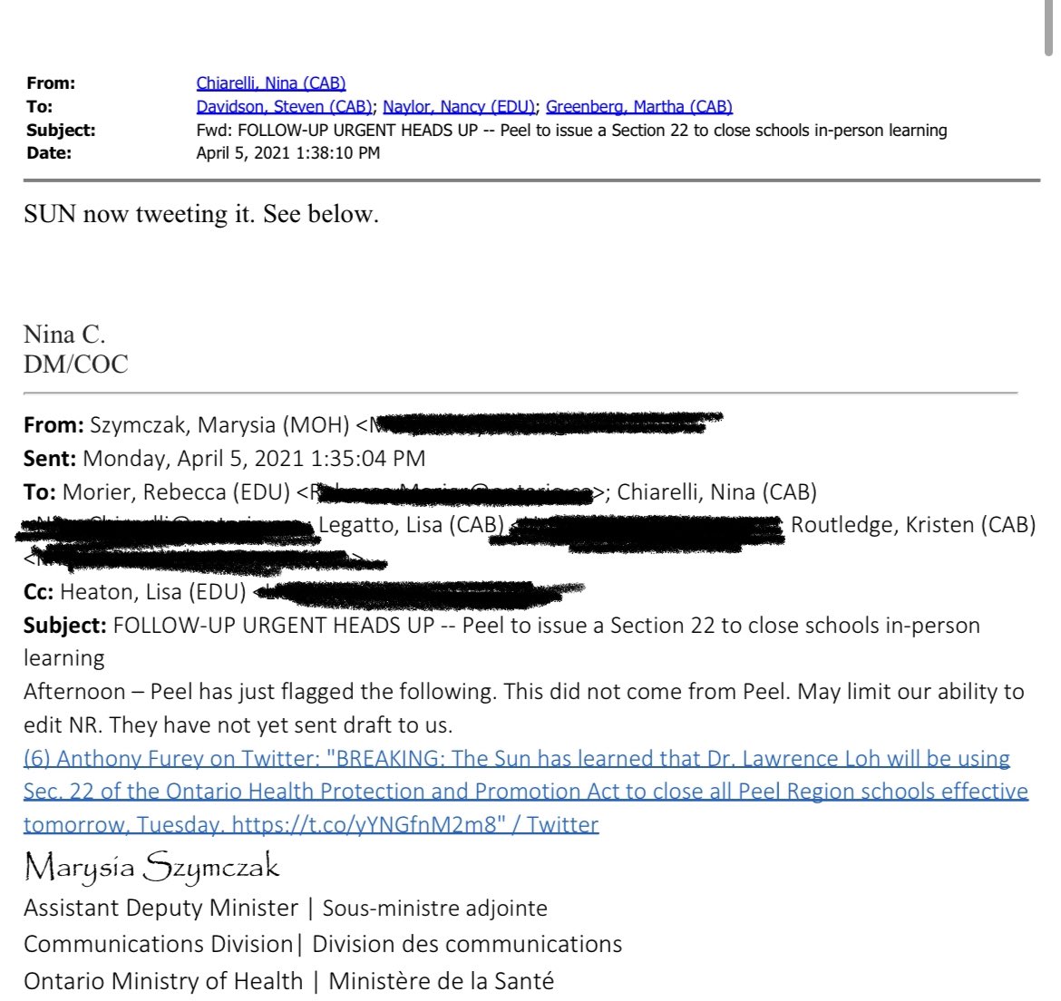 15/ On April 5th,  @anthonyfurey broke the story that Peel was going to announce that schools would NOT be opening after the April Break. It was not Peel who leaked the details so this left Cabinet scrambling with messaging.