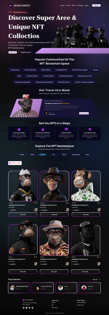 PaulUgochukwuUI's tweet photo. I just finish this design of NFT web/dashboard, and I want you guys review on it @okoyegoodness5 @Supremegodfada @mbajoshuac @IfunanyaNzewi @MrChucho_ @genesystechhub this Desige is as a result from #upskill22 from  thanks from me to @genesystechhub https://t.co/Uc59fdeke2