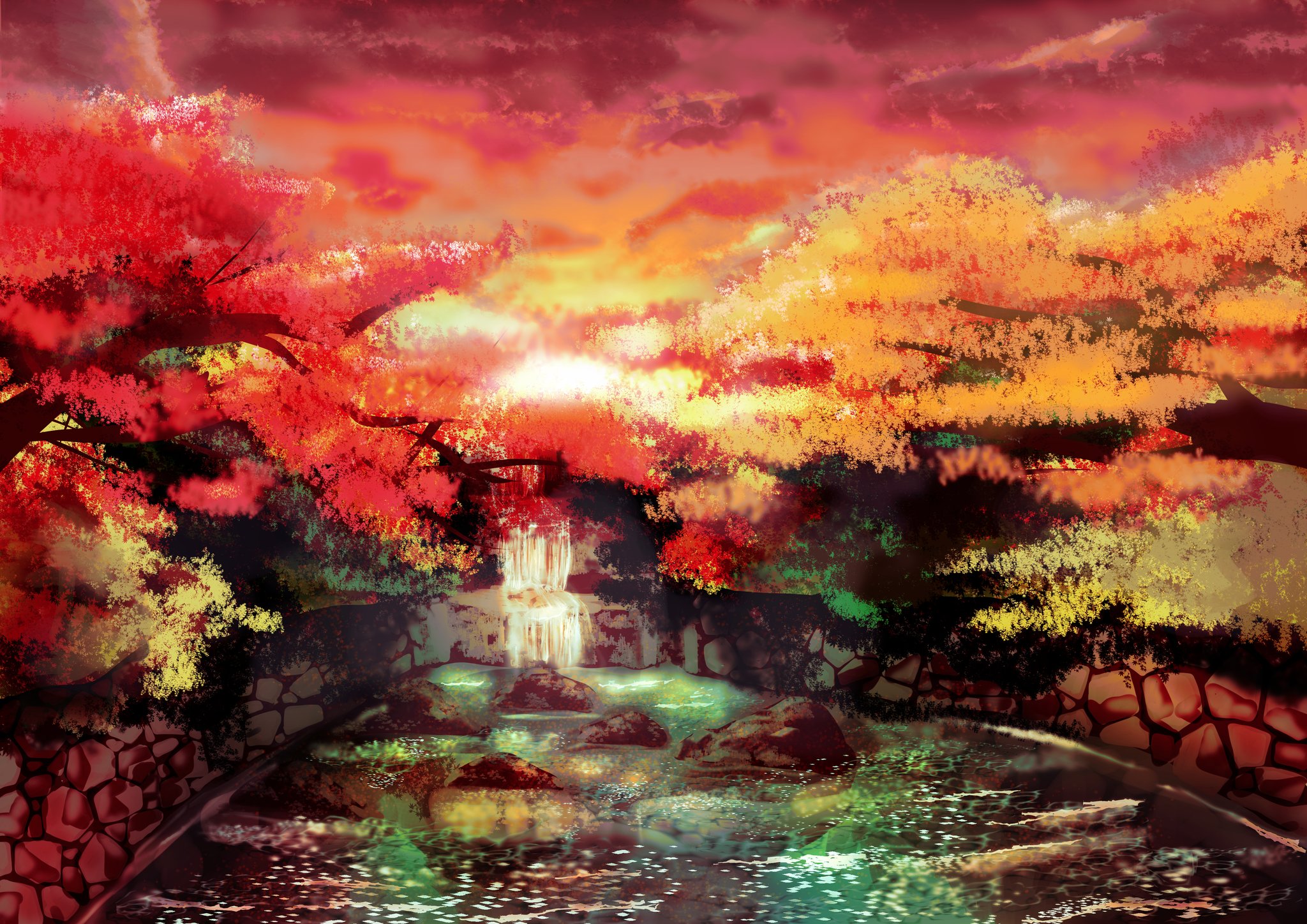 Namo 夕焼けの秋景色 イラスト Illustration みんなで楽しむtwitter展覧会 絵描きさんと繫がりたい T Co Cvkkfpfezb Twitter