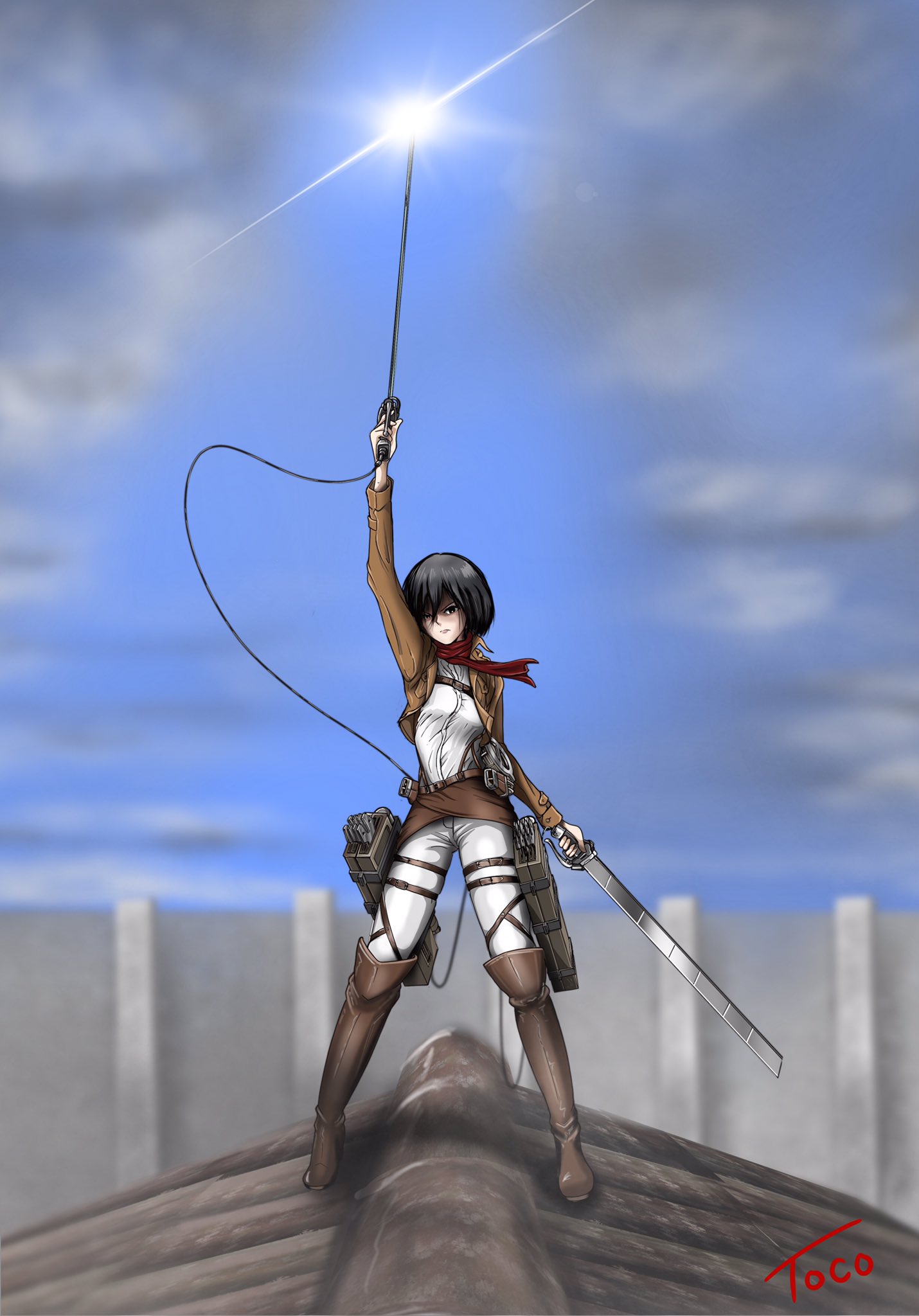 Toco 私は強い あなたたちより強い すごく強い ので 私はあそこの巨人どもを蹴散らすことができる イラスト Procreate 進撃の巨人 ミカサアッカーマン Shingekinokyojin Attackontitan T Co Z37lpvzpwx Twitter