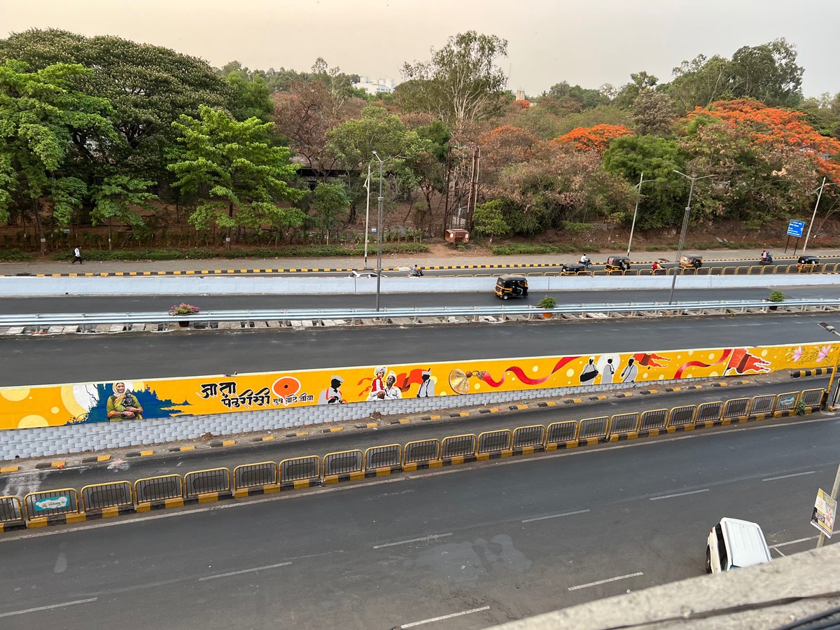 NavinBansal's tweet photo. Beautification of Flyover under smart city by PCMC is commendable.. Palkhi Theme.. 

@rajeshpatilias @pcmcindiagovin @PCMCSarathi @AjitPawarSpeaks @CMOMaharashtra  
#Pune #Pcmc #Maharashtra #India #Palkhi https://t.co/fTlvChk83z