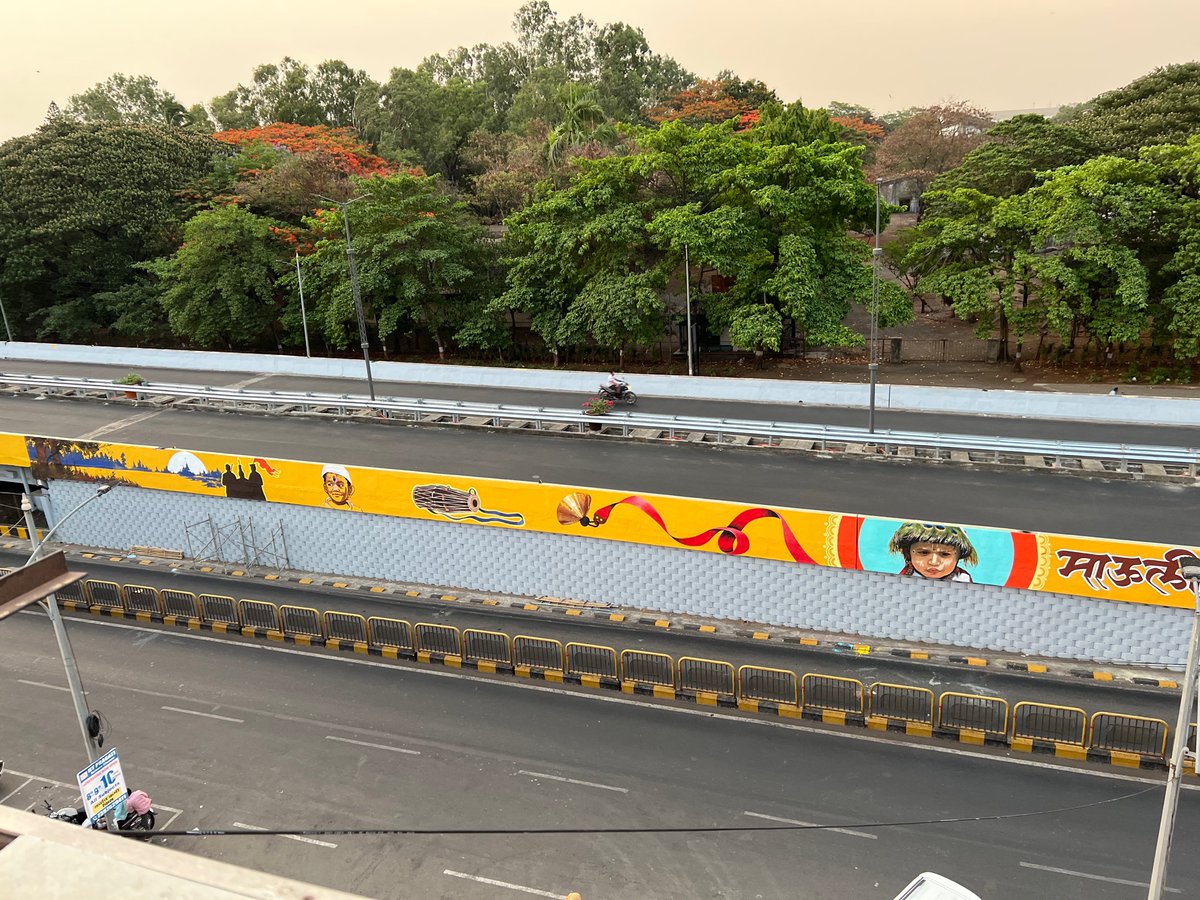 NavinBansal's tweet photo. Beautification of Flyover under smart city by PCMC is commendable.. Palkhi Theme.. 

@rajeshpatilias @pcmcindiagovin @PCMCSarathi @AjitPawarSpeaks @CMOMaharashtra  
#Pune #Pcmc #Maharashtra #India #Palkhi https://t.co/fTlvChk83z