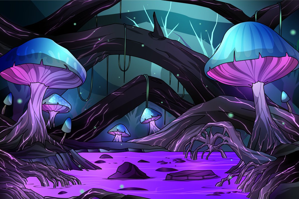 Welcome to Ashfall Grove 🍄

The only forest in the Umbral Belt. Mushrooms flourished, whilst Elatorian plants and trees couldn't handle the lack of sunlight.

Ready to play our game, read our fantasy novel and explore our world, Elatora?
Then go to: talesofelatora.com/mint-toe