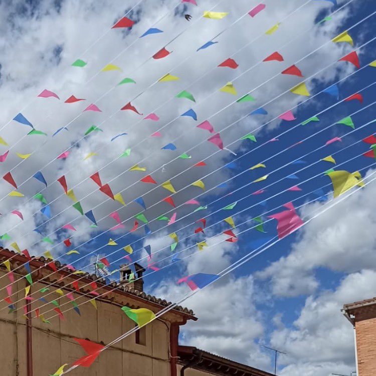fiestasQdA's tweet photo. Ayer estuvimos colocando los banderines para las #FiestasQdA2022 https://t.co/H8d7VzShBt