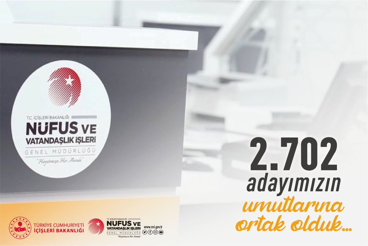 Hafta sonu sınav merkezlerinde açık olan Nüfus Müdürlüklerimiz, LGS sınavına giren 2702 yavrumuzun kimlik talepleri karşılayarak sınava girmelerine yardımcı oldular.. Fedakar mesai arkadaşlarımı tebrik ediyorum.. <a href="/TCNufus/">Nüfus ve Vatandaşlık İşleri Genel Müdürlüğü</a> #HayatınızınHerAnında #LGS2022