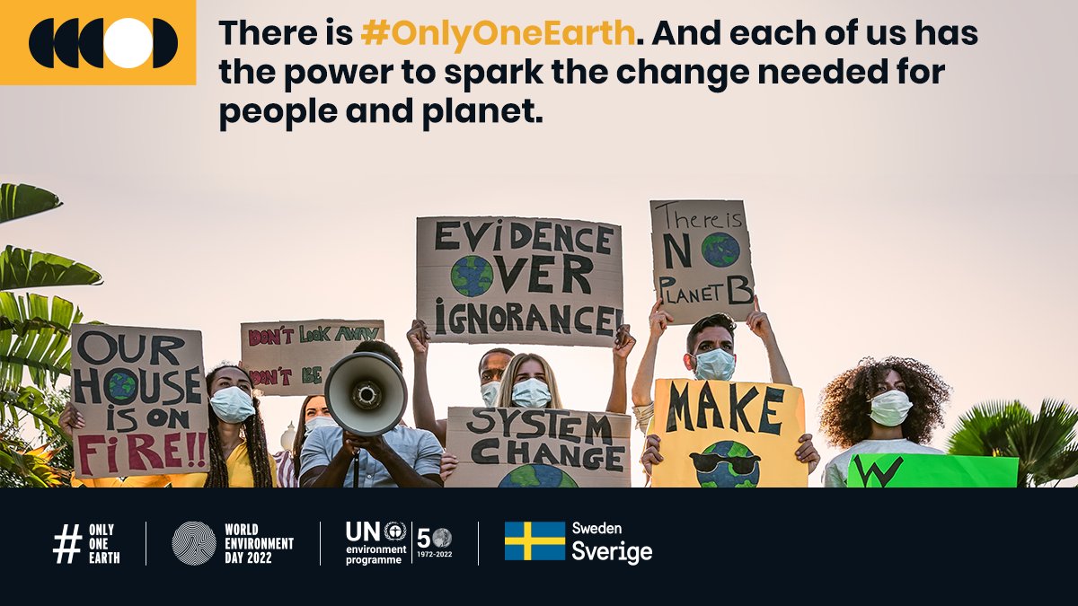 There is #OnlyOneEarth. Protecting it is everyone’s responsibility. We have the solutions, knowledge &amp; technology to limit climate change &amp; avoid ecological collapse but we need to act immediately as a collective. <a href="/UNEP/">UN Environment Programme</a> #WorldEnvironmentDay

worldenvironmentday.global/did-you-know/f…