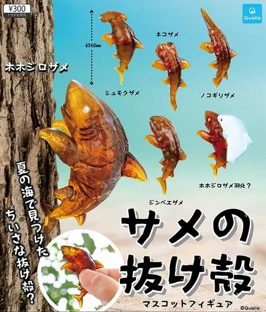 サメの抜け殻マスコットフィギュア！？個性的なガチャガチャが粋。
