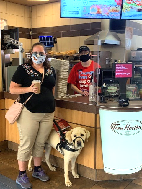 LFCDogGuides's tweet photo. #OnAPawsitiveNote- Olivia &amp; Jones
Having an #LFCDogGuide has brought me a huge amount of confidence in my everyday life. I am able to travel around my neighbourhood and  go anywhere,” says Olivia. “It means so much to have increased independence and confidence.” https://t.co/sYmDMnk7kh