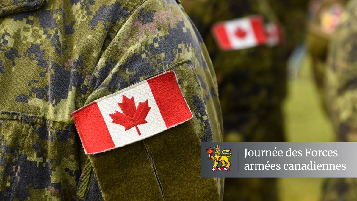 CanadaGG's tweet photo. «À l’occasion de la Journée des Forces armées canadiennes, je remercie tous les membres de nos Forces qui consentent tant de sacrifices pour notre pays...»
Lisez le message intégral de la #GGSimon à https://t.co/H4WhRfqX53.
#JournéeDesForcesArméesCanadiennes
#CommandanteEnChef https://t.co/ChXWaQti3L